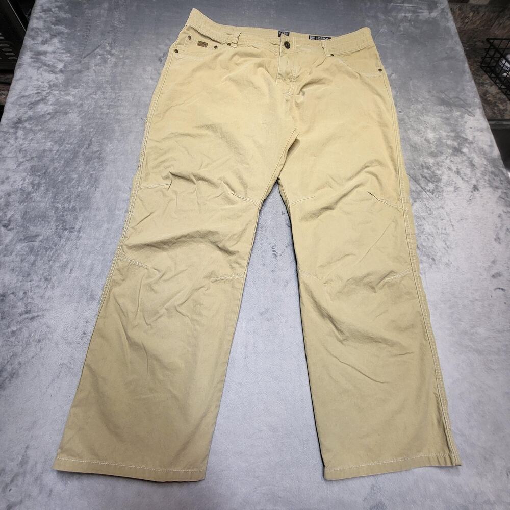 Kuhl Pants Mens 40x30 Beige Chino Relaxed Fit Cotton Nylon Pockets Flat Front